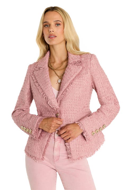 Giselle Single-Breasted Tweed Blazer