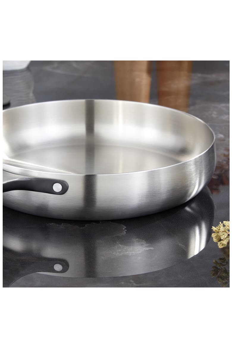 Belly Tri-Ply Stainless Steel Skillet, Alternate, color, SMOKEY BLACK