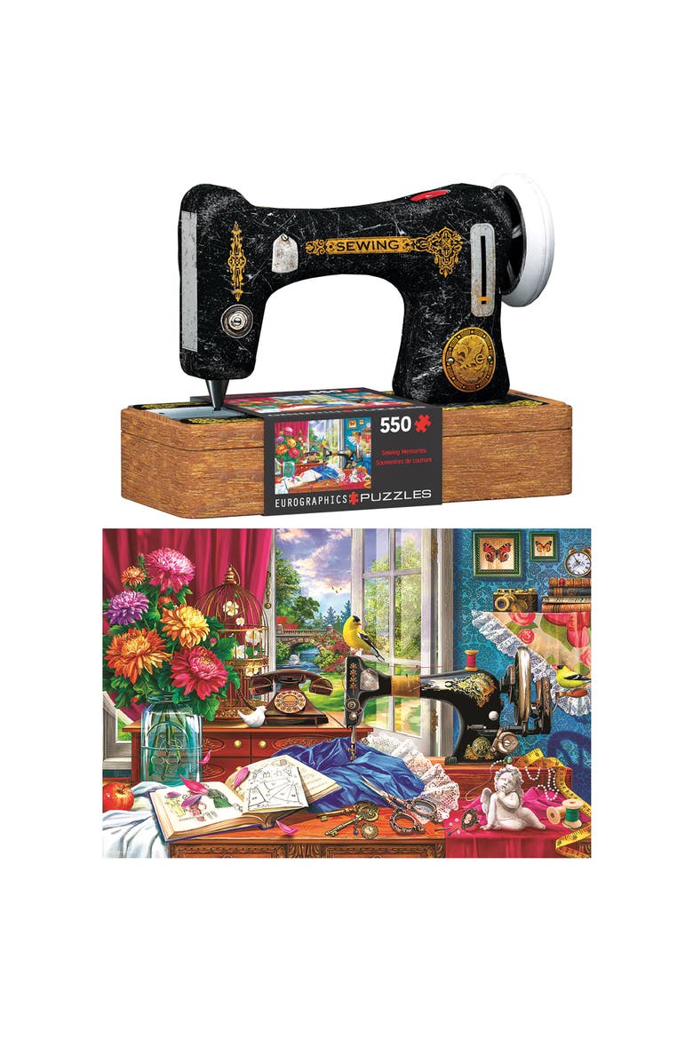 Puzzle Tin Sewing Memories 550 Piece Jigsaw Puzzle, Alternate, color, Multicolored