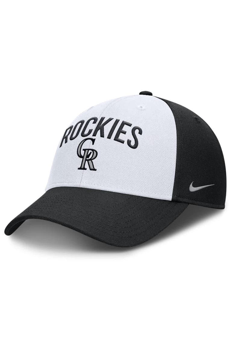 Men's Nike White/Black Colorado Rockies Club Performance Adjustable Hat, Main, color, White