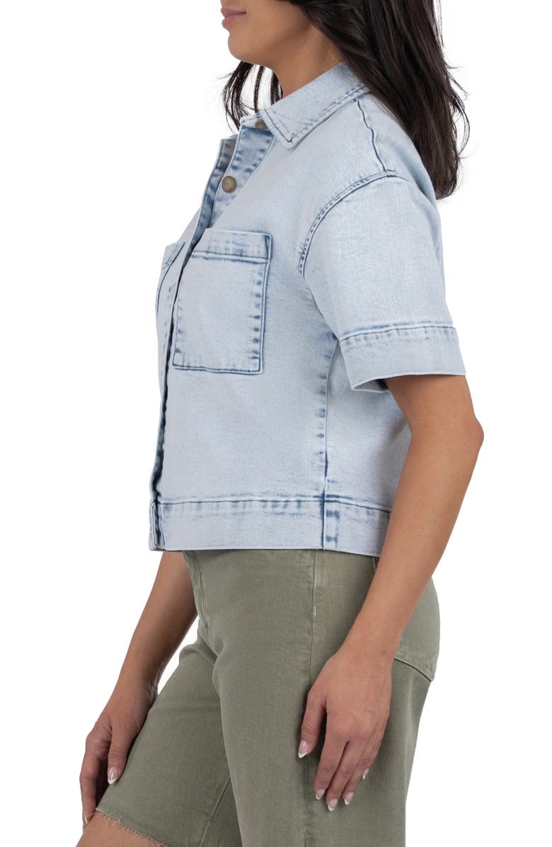 KUT from the Kloth Kiko Boxy Denim Shirt, Alternate, color, Light Wash