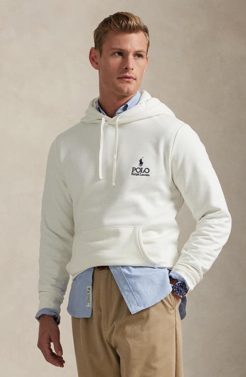 Polo Ralph Lauren Logo Fleece Hoodie In White
