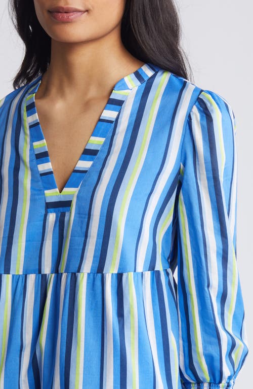 Shop Eliza J Float Tiered Three-quarter Sleeve Dress In Blue