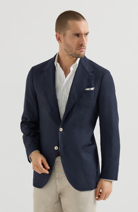 Cashmere Batavia deconstructed blazer with patch pockets