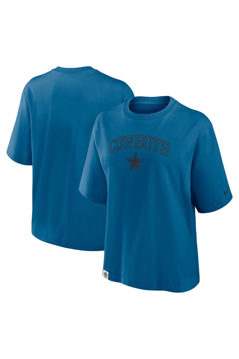 Women's Nike Blue Dallas Cowboys Glory Arch Boxy T-Shirt, Main, color, Blue