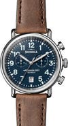 Shinola Runwell Chronograph Leather Strap Watch, 41mm