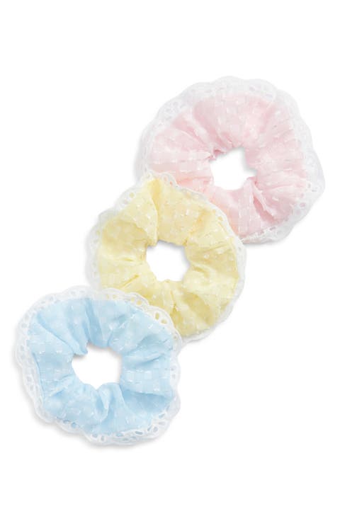 3-Pack Pastel Eyelet Scrunchie Set (Big Kid)