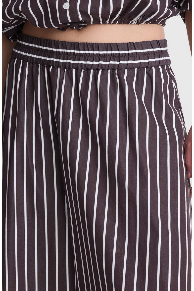 Stripe Cotton Poplin A-Line Midi Skirt, Alternate, color, CHOCOLATE PLUM