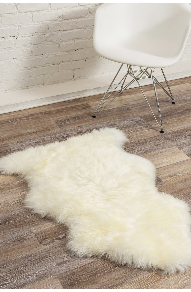 NATURAL Milan Genuine Sheepskin Shearling Throw 24" x 36", Alternate, color, Ivory