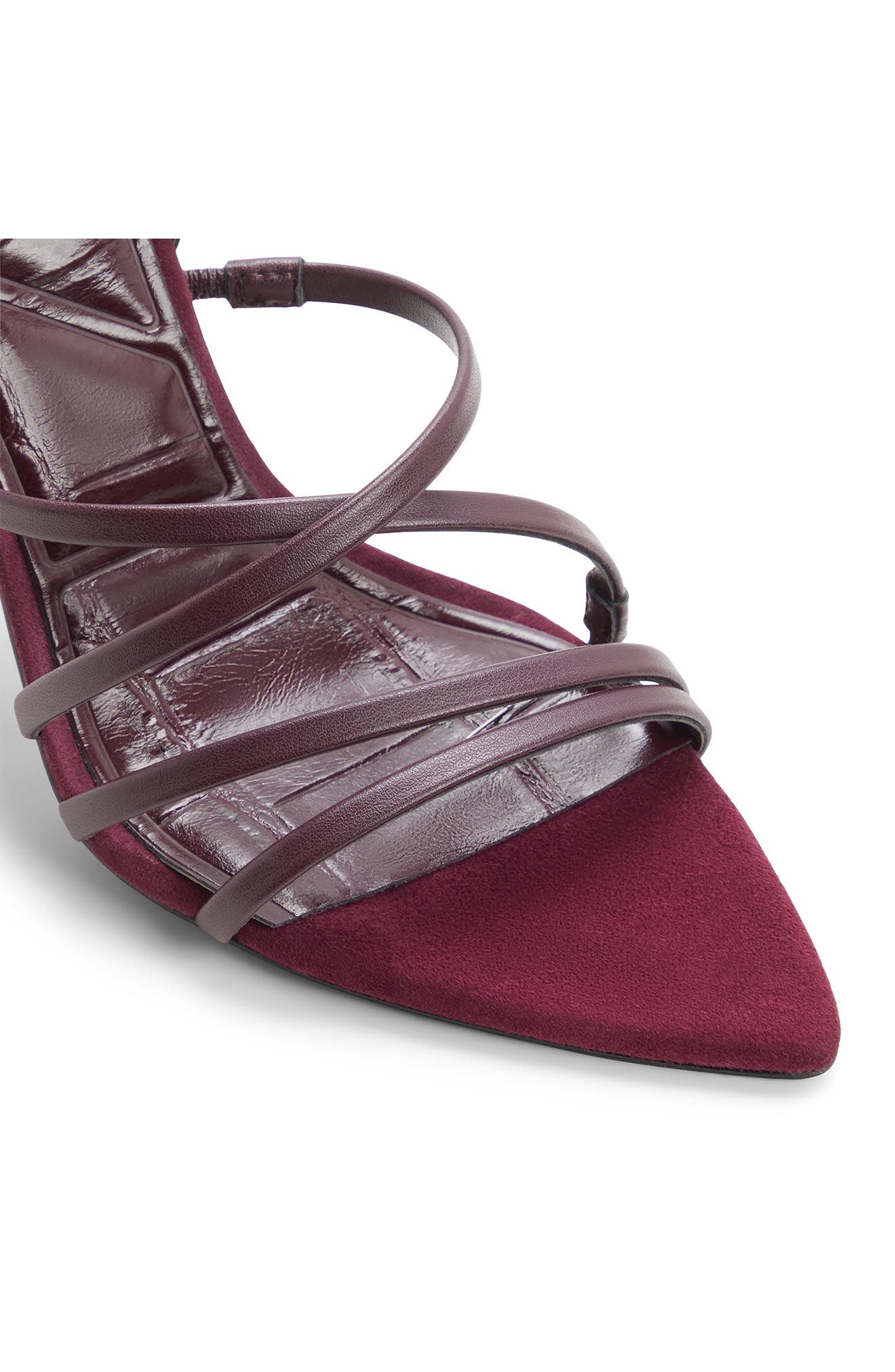 Solania Ankle Strap Pointed Toe Sandal, Alternate, color, BURGUNDY