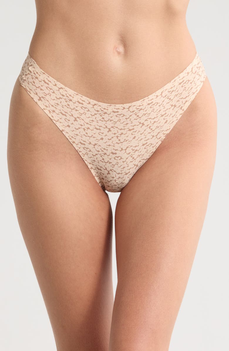 Chantelle Lingerie Soft Stretch Thong, Main, color, Norah Nude Print