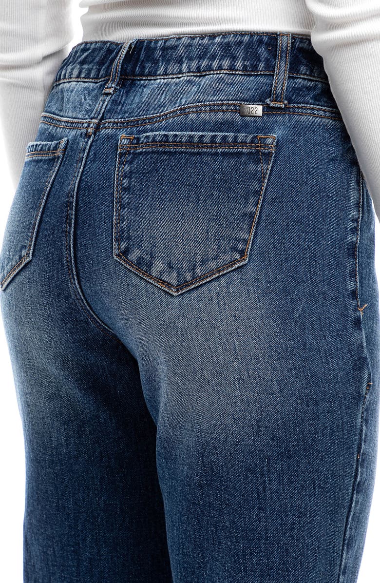 1822 Denim Ripped High Waist Straight Leg Jeans, Alternate, color, 