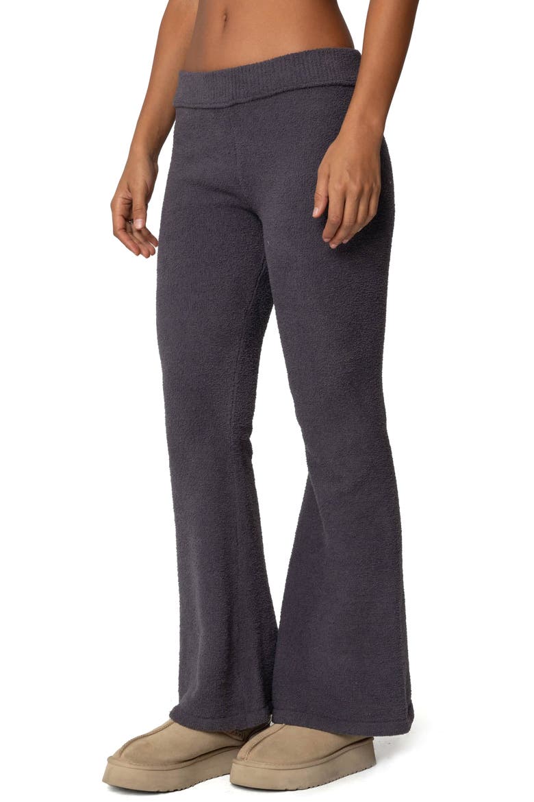 Plush Flare Leg Pants, Alternate, color, DARK GRAY