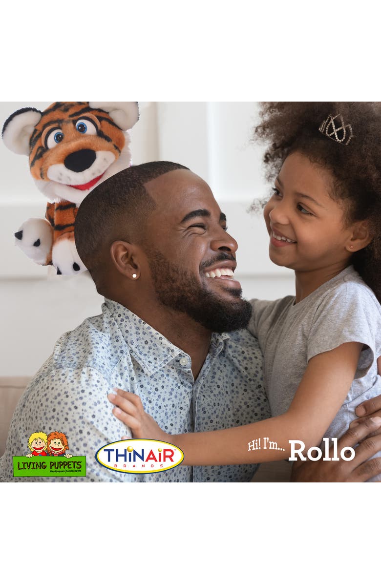 Living Puppets Rollo The Tiger Cub 14 Inch Plush Hand Puppet, Handmade Pal, Alternate, color, Multicolored