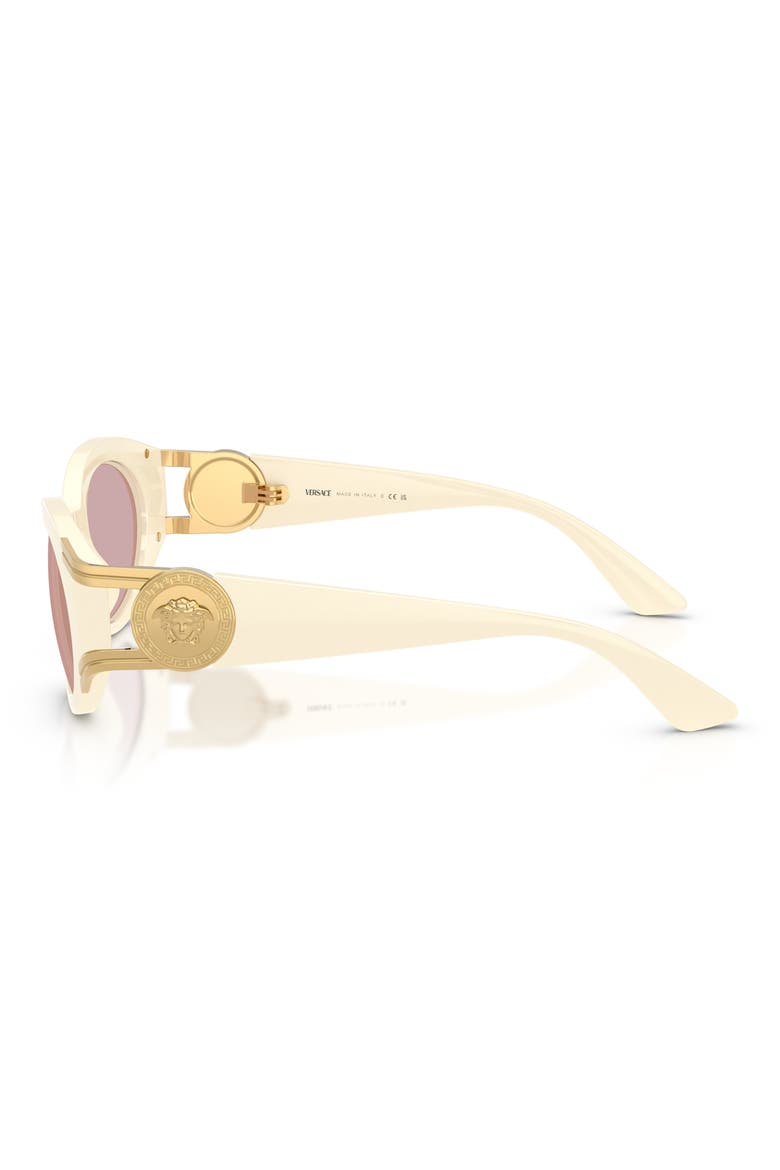 55mm Oval Sunglasses, Alternate, color, MILK / PINK MIRROR GOLD