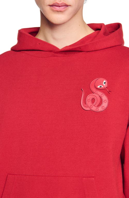 Sandro Knit Sweatshirt With Snake Detail In Red