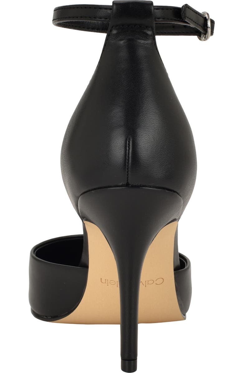Calvin Klein Olettia Ankle Strap Pointed Toe Pump, Alternate, color, Black