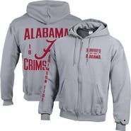 Champion Men's Champion Heather Gray Alabama Crimson Tide Varsity Powerblend Full-Zip Fleece Hoodie