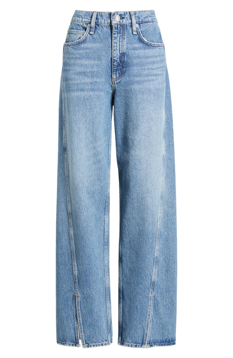 rag & bone High Waist Slit Hem Straight Leg Jeans, Alternate, color, 