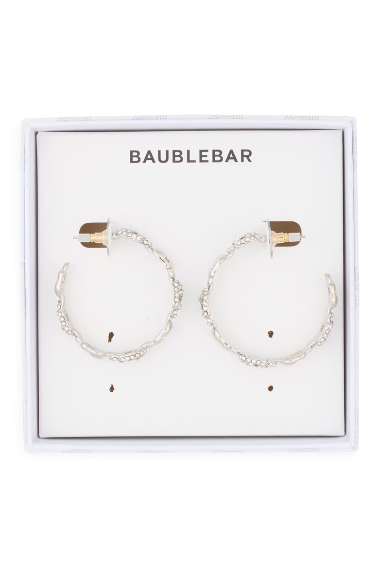Skull Hoop Earrings, Main, color, SILVER