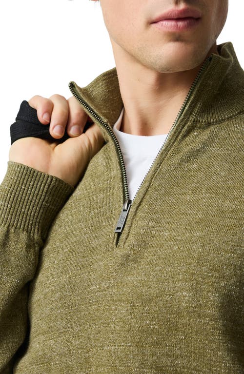 Rodd & Gunn Fortrose Cotton Quarter Zip Sweater In Green