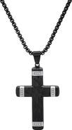 HMY JEWELRY Men's Two-Tone Cross Pendant Necklace