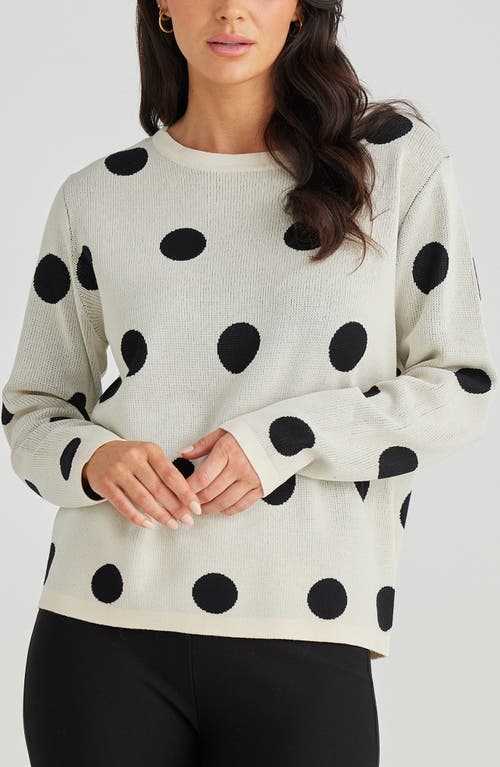 Shop Brave + True Brave+true Petra Dot Sweater In Oatmeal W Black
