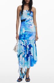 Desigual Ruffle Shirred Dress