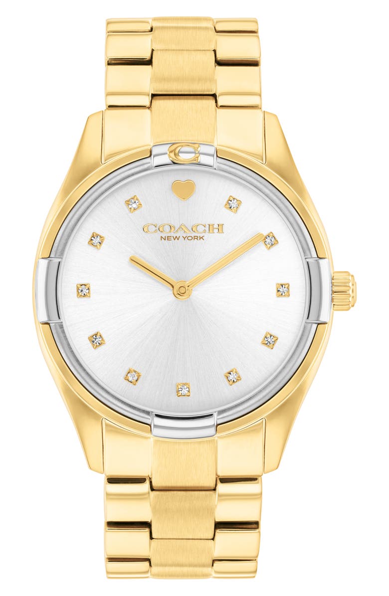 COACH Brooks Goldtone Bracelet Watch, 34mm, Main, color, Gold