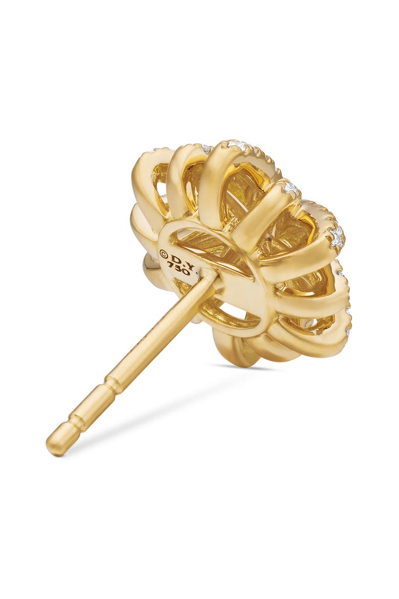 Starburst Stud Earrings in 18K Yellow Gold with Pavé Diamonds, Alternate, color, DIAMOND