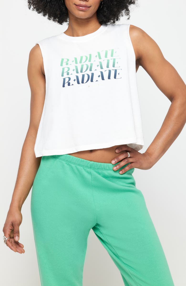 Spiritual Gangster Radiate Crop Cotton Graphic Tank Top, Main, color, 
