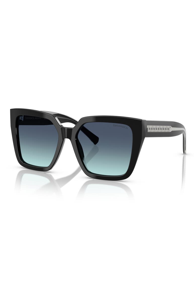 55mm Gradient Square Sunglasses, Alternate, color, BLACK / AZURE GRADIENT BLUE