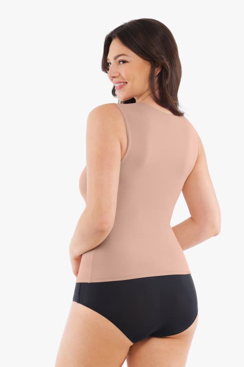 Popilush Cloud-touch Double-layer Shaping Sleeveless Top In Neutral