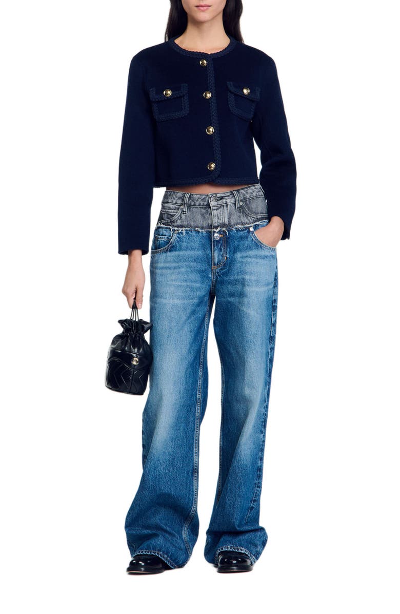 SANDRO Short wool jacket, Alternate, color, 