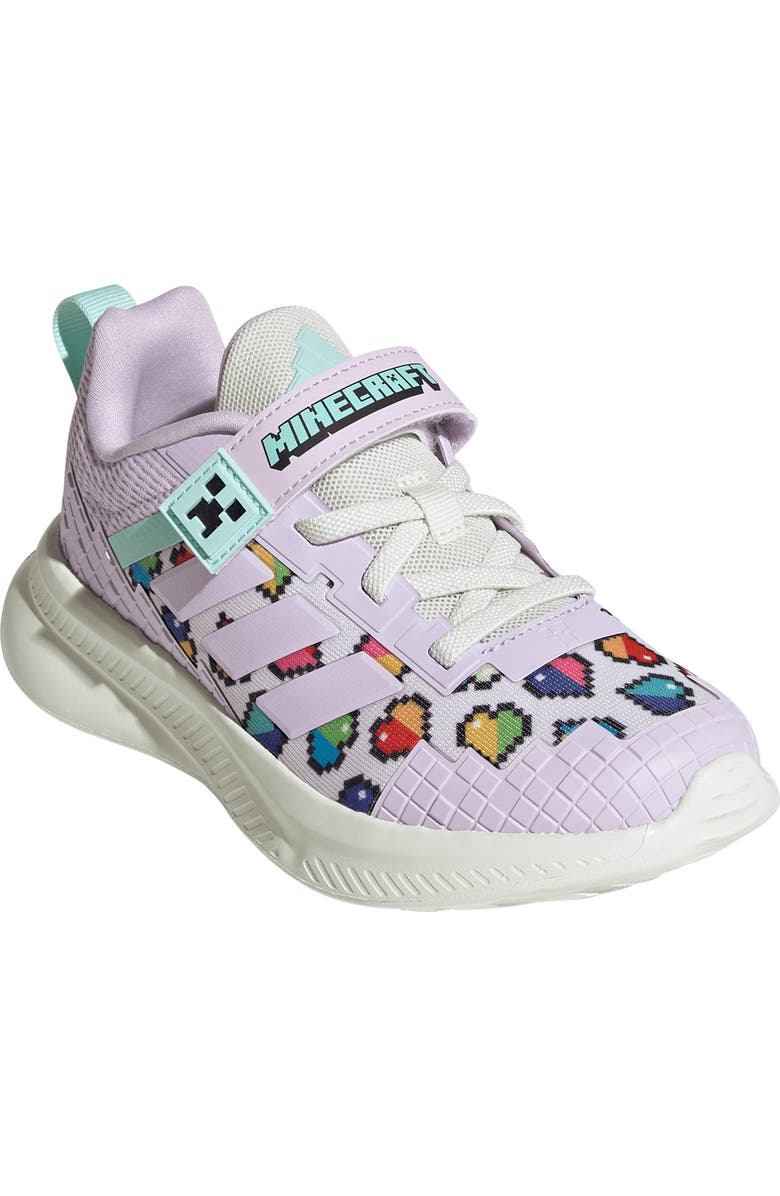 adidas x Minecraft<sup>®</sup> Kids' Fortarun 4.0 Sneaker, Main, color, Lavender/ Ice