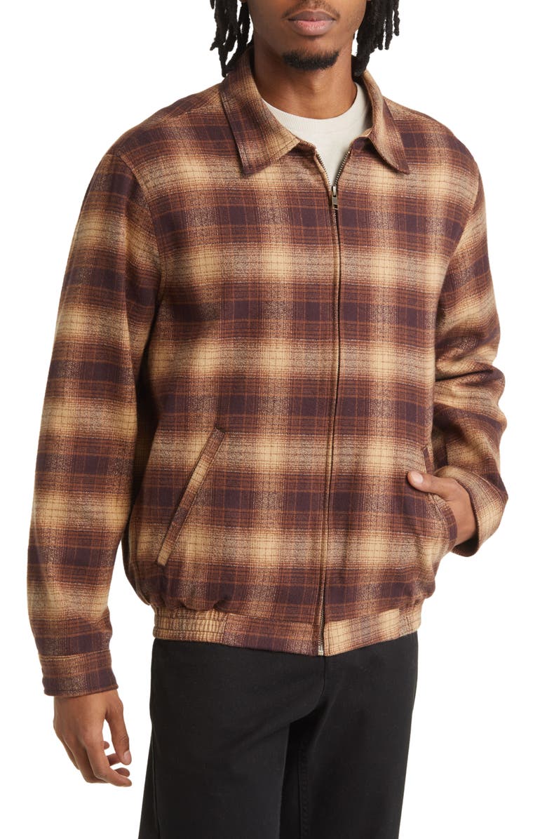 ONE OF THESE DAYS Plaid Cotton Zip-Up Jacket, Alternate, color,
