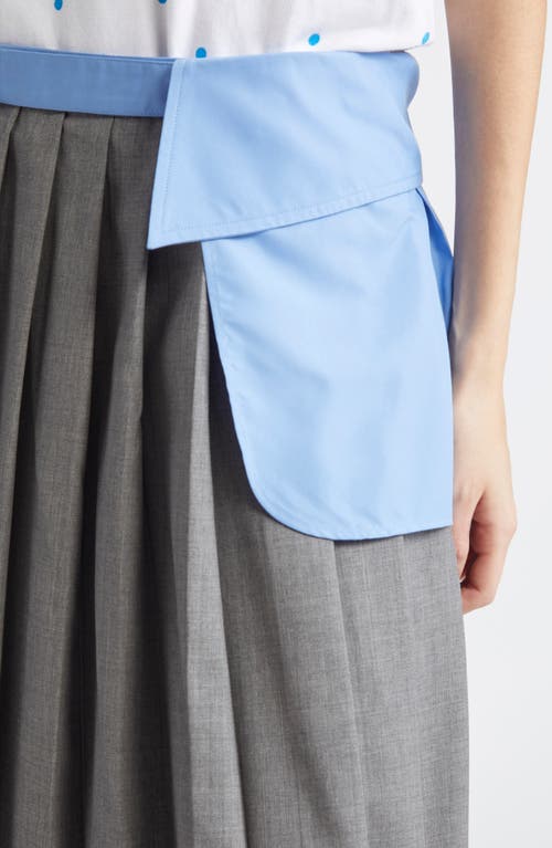 Ashley Williams Shirt Collar Pleated Virgin Wool Skirt