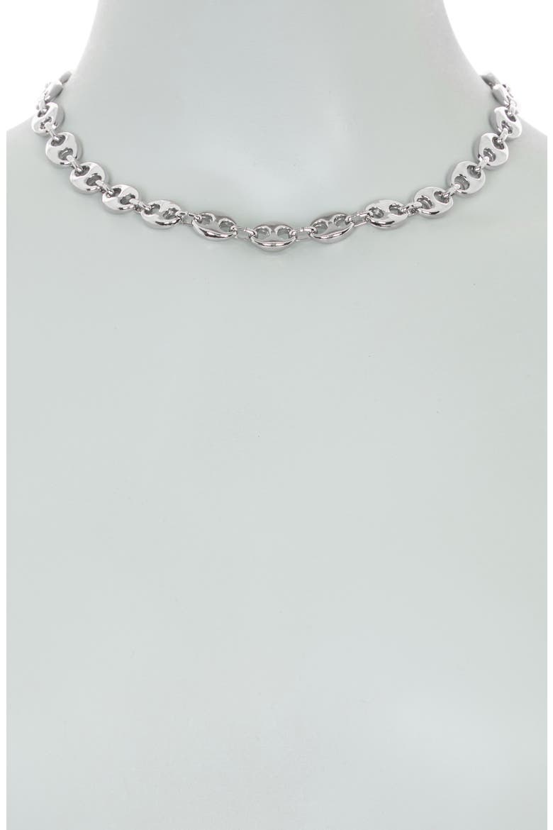 18K White Gold Plate Puffed Mariner Chain Necklace, Alternate, color, 18KT WHITE PLATED BRASS