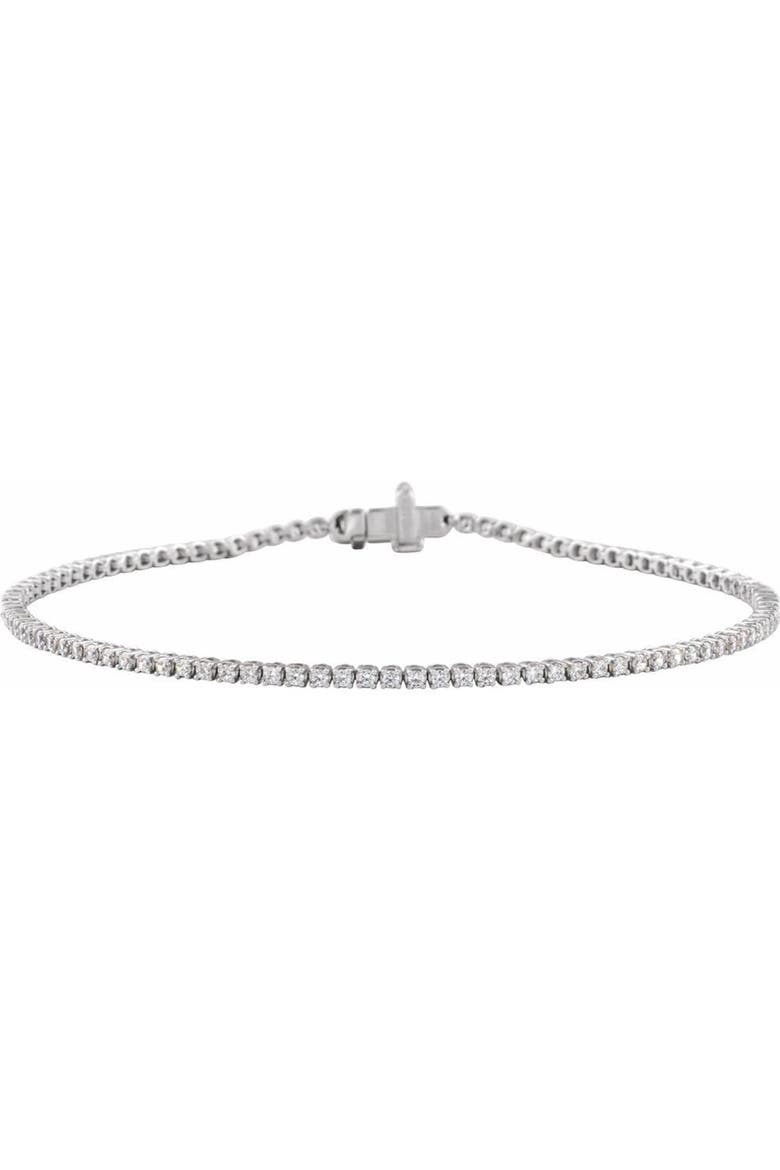 1 CT Lab-Grown Diamond Tennis Bracelet in 14K Gold, Main, color, White