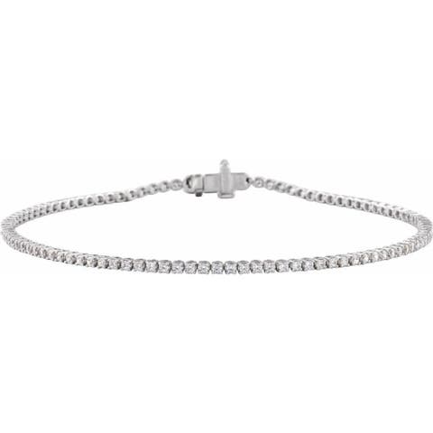 1 CT Lab-Grown Diamond Tennis Bracelet in 14K Gold