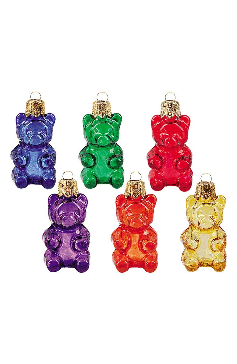NORDSTROM AT HOME 'Gummy Bears' Handblown Glass Ornaments, Main, color,