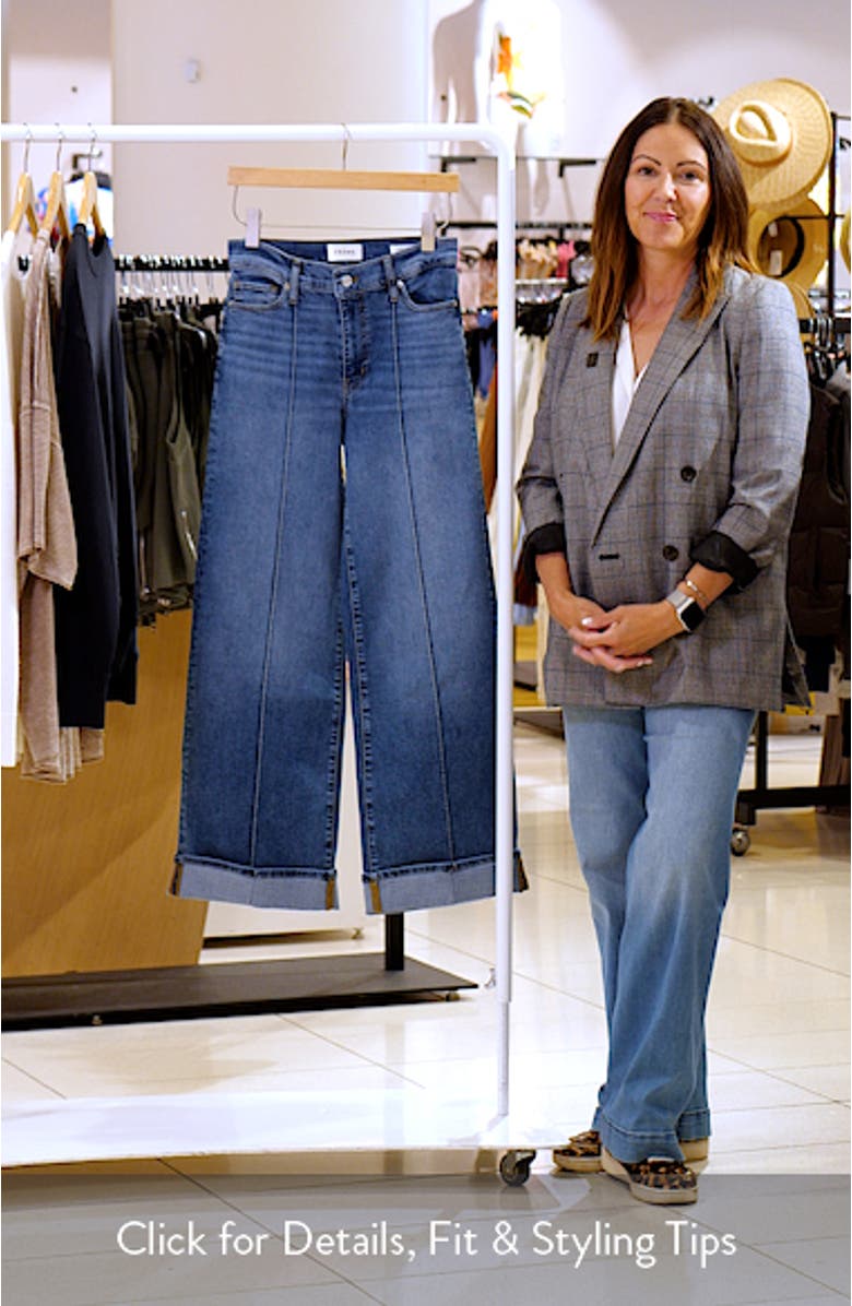 Le Slim Palazzo Cuffed High Waist Wide Leg Jeans, sales video thumbnail