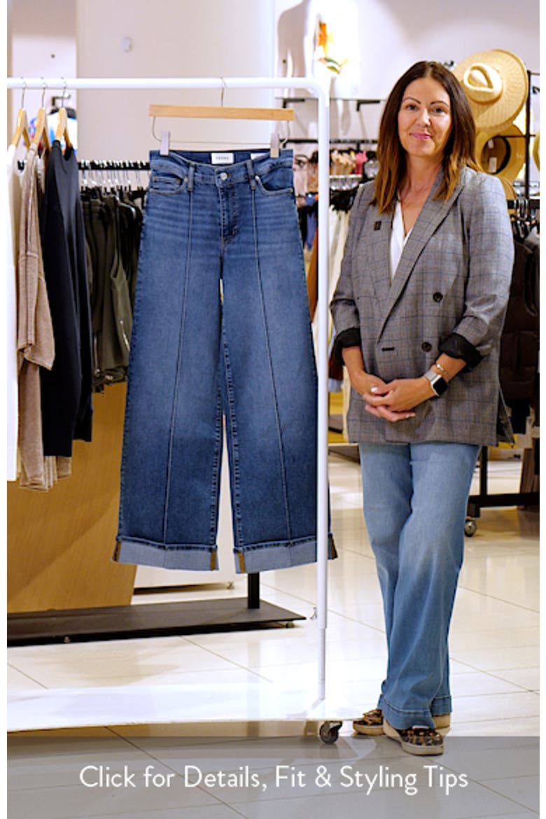 Le Slim Palazzo Cuffed High Waist Wide Leg Jeans video