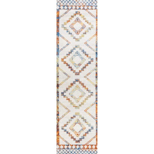 Jonathan Y Amir Moroccan Beni Souk Area Rug In Ivory/blue/orange