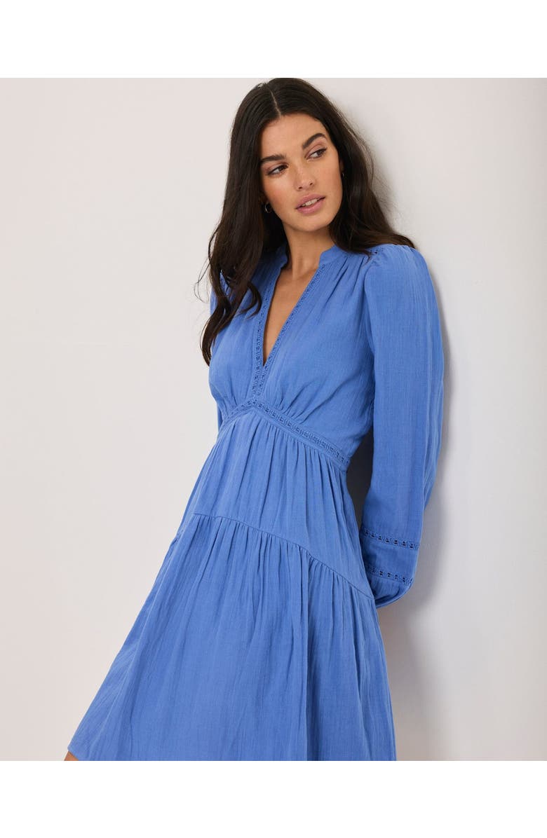 MINT VELVET Cotton Cheesecloth Mini Dress, Alternate, color, Blue