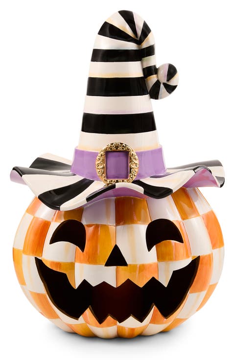 Orange Check Happy Jack Illuminated Halloween Decoration