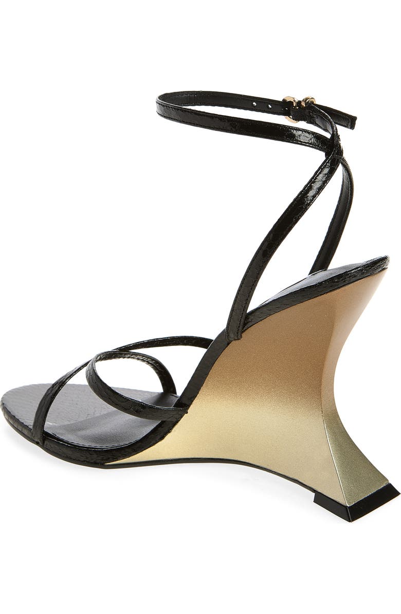 Steve Madden Layers Ankle Strap Wedge Sandal, Alternate, color, Black