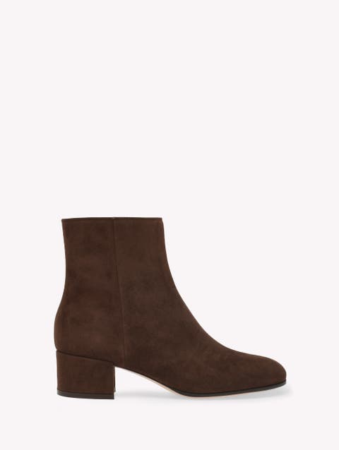 【関税&送料込】Gianvito Rossi Dunn Suede Ankle Boots Gianvito Rossi - Denver Camel Suede Western Short Boot, 70mm