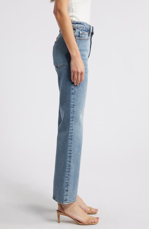 Frame The Pixie Arrow High Waist Relaxed Bootcut Jeans In Blue