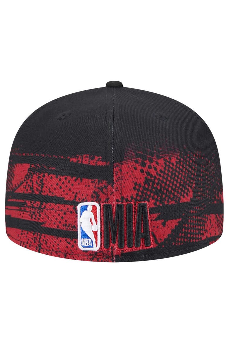 New Era Men's New Era Black Miami Heat Tip-Off 59FIFTY Fitted Hat, Alternate, color, Black